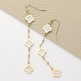 Quatrefoil Link Dropdown Dangle Earrings