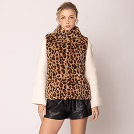 Leopard Faux Fur Vest