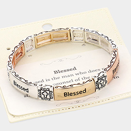 Blessed Message Metal Stretch Bracelet