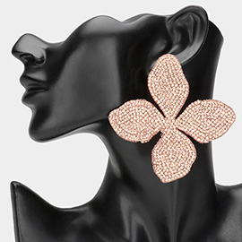 Oversized Bling Studded Flower Earrings