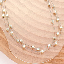 Pearl Station Layered Necklace