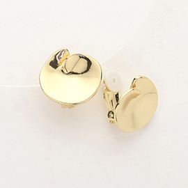 Metal Round Clip On Earrings