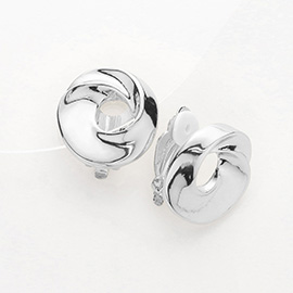 Abstract Metal Ring Clip On Earrings