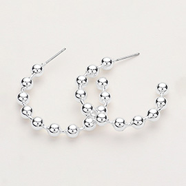 Silver Dipped Bubble Hoop Earrings