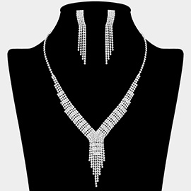 Fringe Tassel Rhinestone Necklace