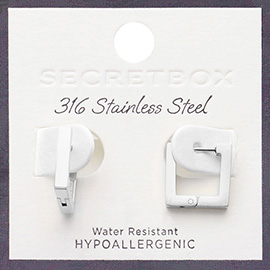 SECRET BOX_Stainless Steel Mini U Square Hoop Earrings