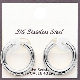 SECRET BOX_Stainless Steel Round Classic Hoop Earrings