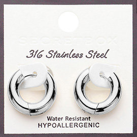 SECRET BOX_Stainless Steel Round Classic Hoop Earrings