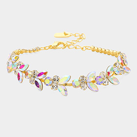 Marquise Round Rhinestone Embellished Evening Bracelet