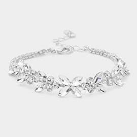 Marquise Stone Cluster Embellished Evening Bracelet