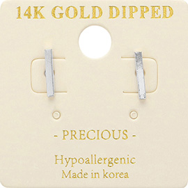 14K Gold Dipped Hypoallergenic Mini Bar Stud Earrings