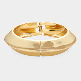 Flat Sided Metal Hinged Bangle Bracelet