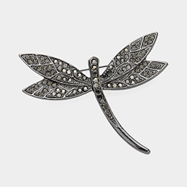 Stone Paved Dragonfly Pin Brooch