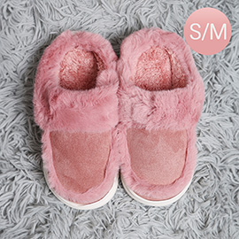 Faux Suede Fuzzy Indoor Floor Slippers