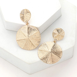 Textured Metal Disc Dangle Earrings