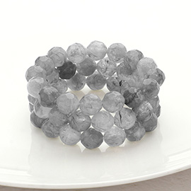 3PCS - Faceted Beaded Stretch Multi Layered Bracelets