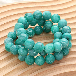 3PCS - Natural Stone Beaded Stretch Multi Layered Bracelets