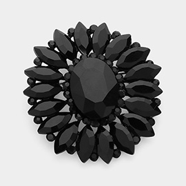 Marquise Crystal Statement Flower Pin Brooch