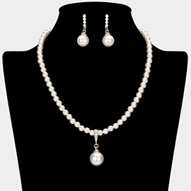 Pearl Pendant Pointed Necklace