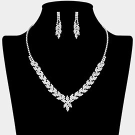 Rhinestone Paved Marquise Shape Necklace