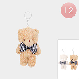 12PCS - Teddy Bear Plush Doll Keychains