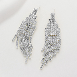 Rhinestone Paved Fringe Chandelier Evening Earrings