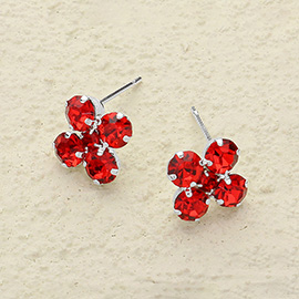 Flower Stone Stud Earrings