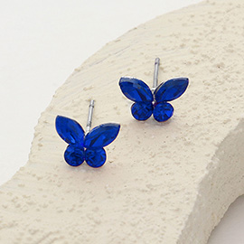 Stone Butterfly Stud Earrings