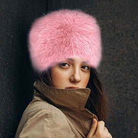 Faux Fur Furry Cossack Style Winter Hat