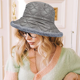 Faux Fur Quilted Bucket Hat