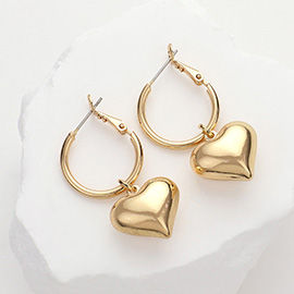 Metal Heart Charm Earrings