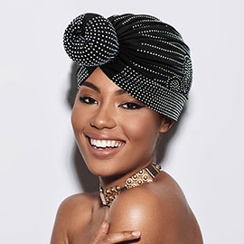 Bling Studded Turban Hat