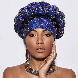 Bling Studded Braided Turban Hat