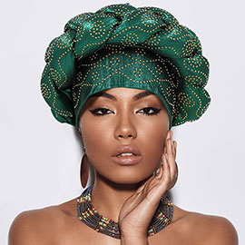 Bling Studded Braided Turban Hat