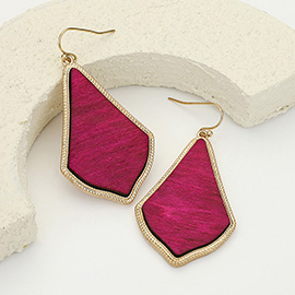 Wooden Teardrop Dangle Earrings