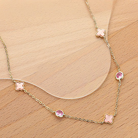 Quatrefoil Charm Station Necklace