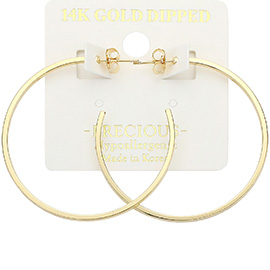 14K Gold Dipped Hypoallergenic Hoop Earrings