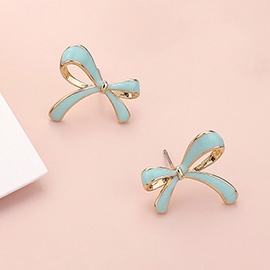 Enamel Bow Stud Earrings