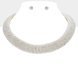 Rhinestone Paved Chunky Necklace