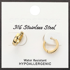 SECRET BOX_Stainless Steel Mini Huggie Hoop Earrings