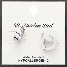 SECRET BOX_Stainless Steel Mini Huggie Hoop Earrings