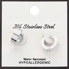 SECRET BOX_Stainless Steel Mini Huggie Hoop Earrings