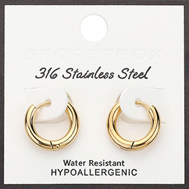 SECRET BOX_Stainless Steel Huggie Hoop Earrings