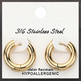 SECRET BOX_Stainless Steel Huggie Hoop Earrings