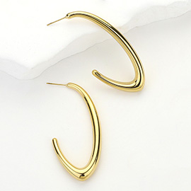 Stainless Steel Oval Hoop Earrings