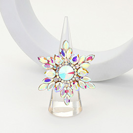 Round Marquise Stone Embellished Snowflake Stretch Ring