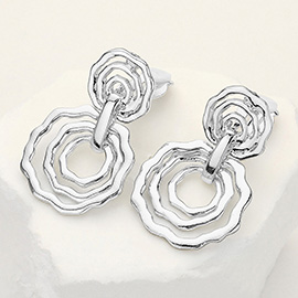 Multi Metal Circle Doorknocker Clip On Earrings