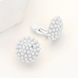 Pearl Stud Clip On Earrings