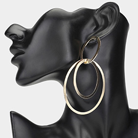 Oversized Double Oval Ring Dangle Earrings