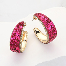 Glittered Hoop Earrings